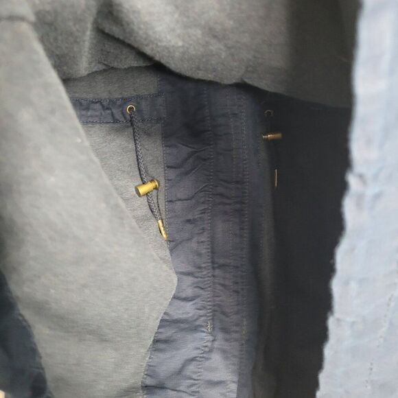 LOFT dark blue zip front front pockets linen blend barn chore coat size large - Picture 5 of 8